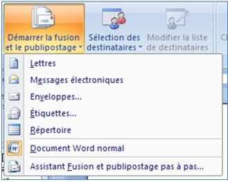Début du publipostage