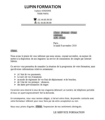 Documents avec champs insérés