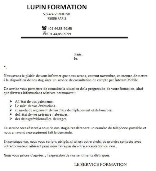 Courrier à envoyer